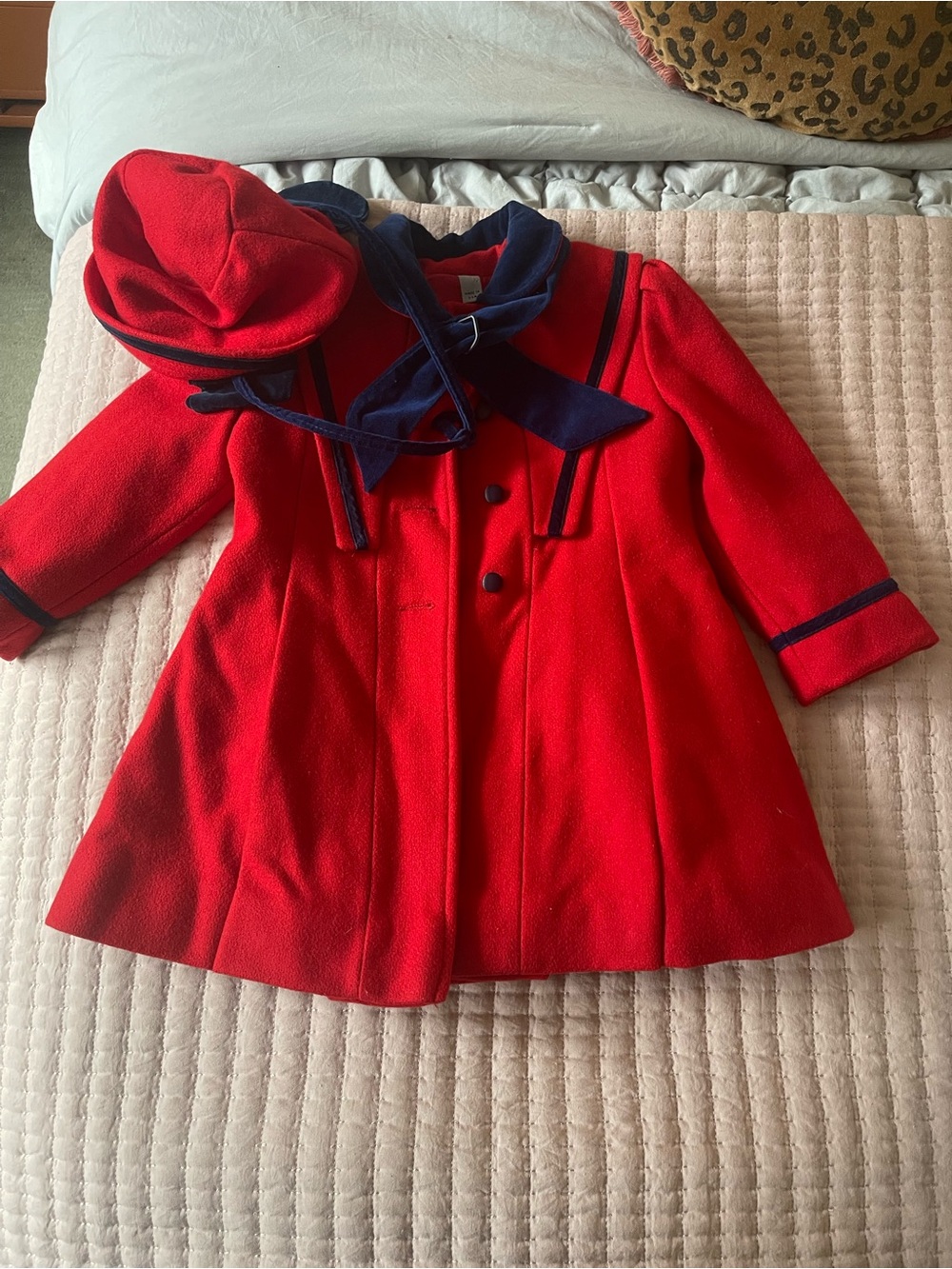 Vintage 4T Rothschild Red Wool Dress Coat